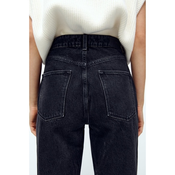 Zara Z1975 Mom Fit High Rise Black Jeans Size US 4 - Picture 9 of 9